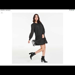COPY - Black Burnout Velour Dress - Joe Fresh